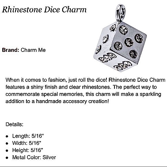 Dice dangly earrings sparkly silver with rhinestones NEW - Picture 6 of 6